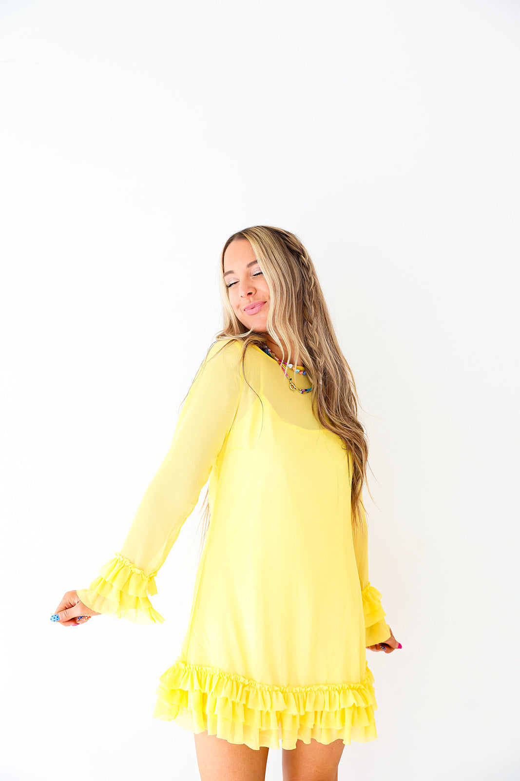 Lemon Drop Ruffle Dress