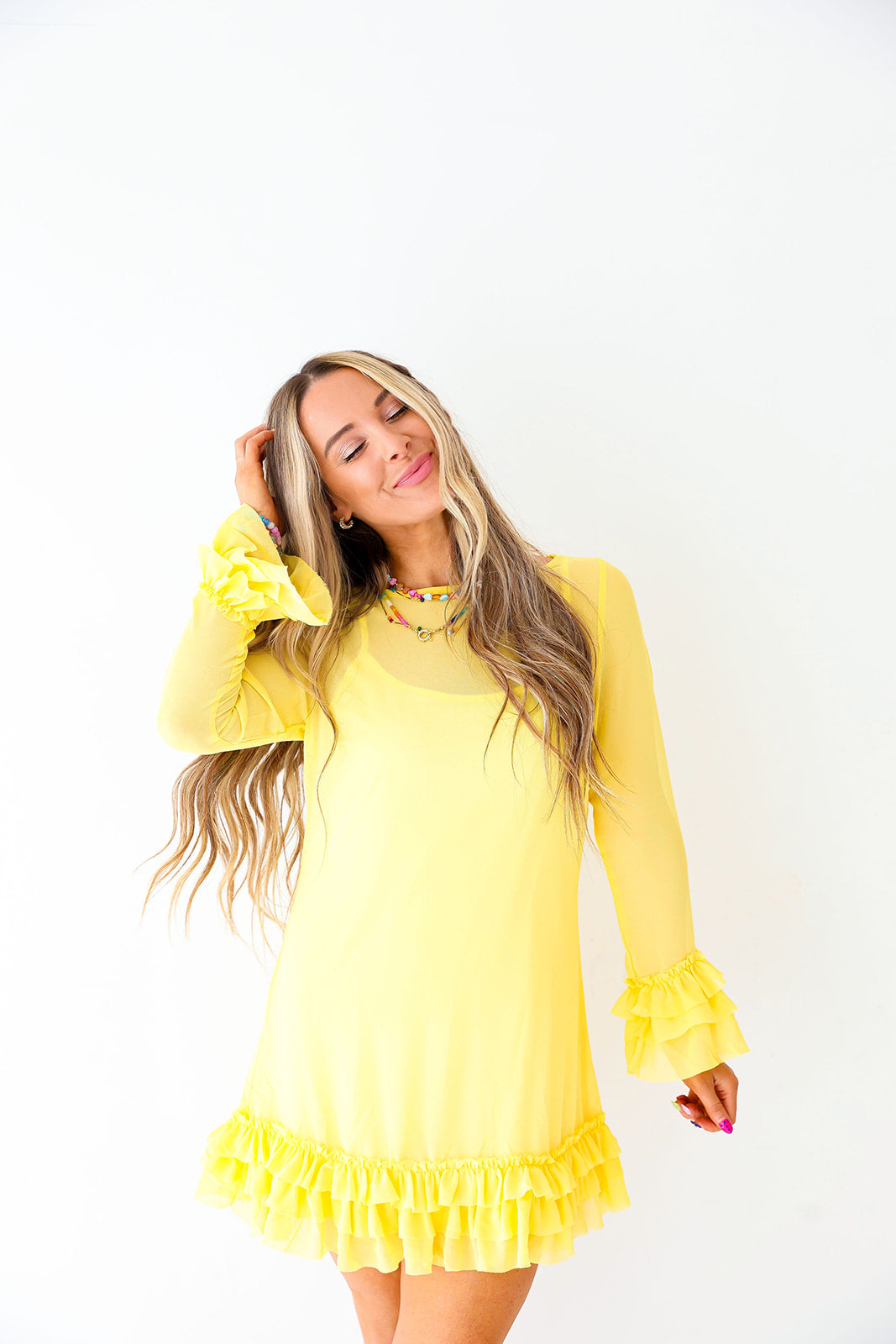Lemon Drop Ruffle Dress