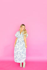 Blissful Moment Maxi Dress-Blue/Cream