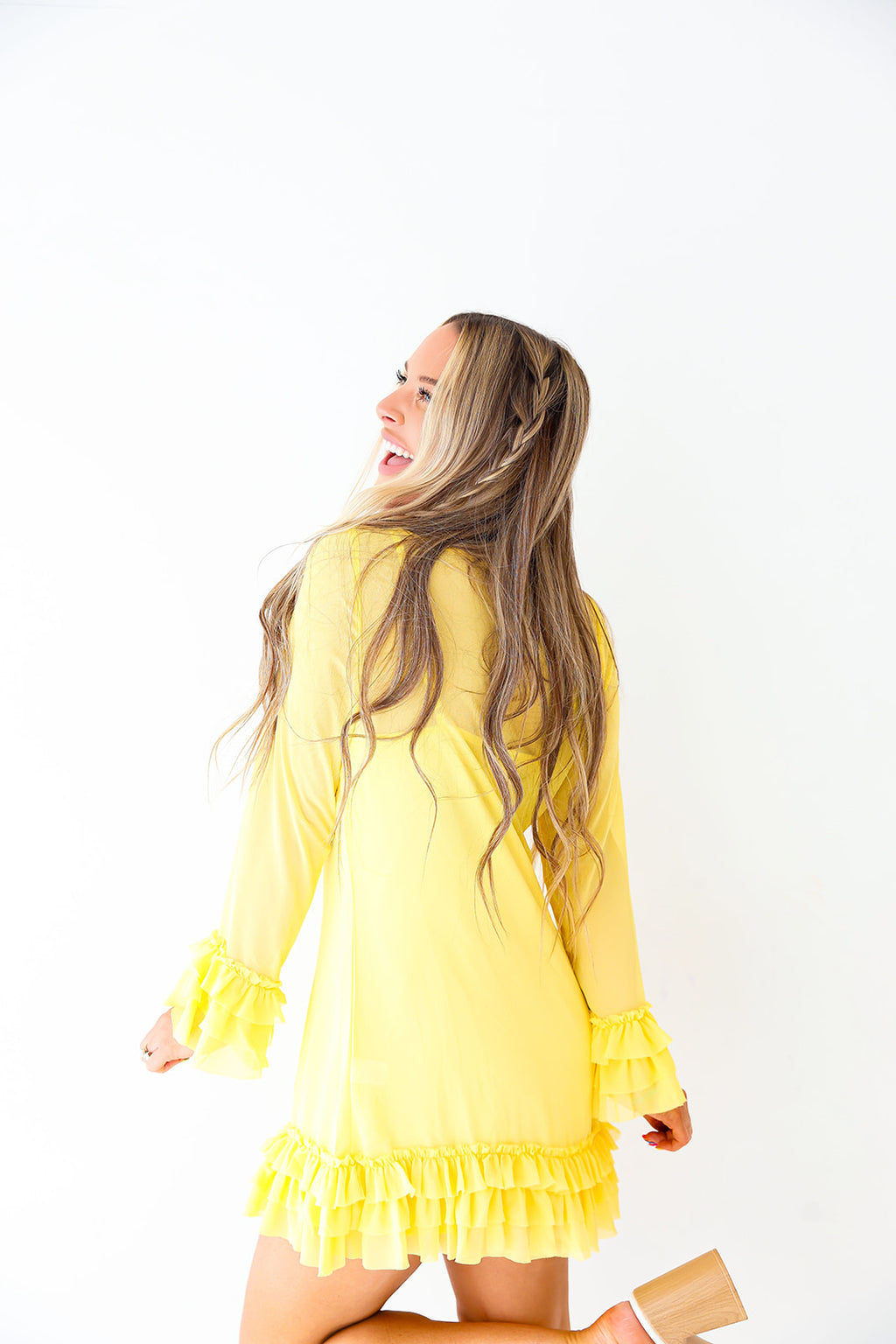 Lemon Drop Ruffle Dress