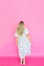 Blissful Moment Maxi Dress-Blue/Cream