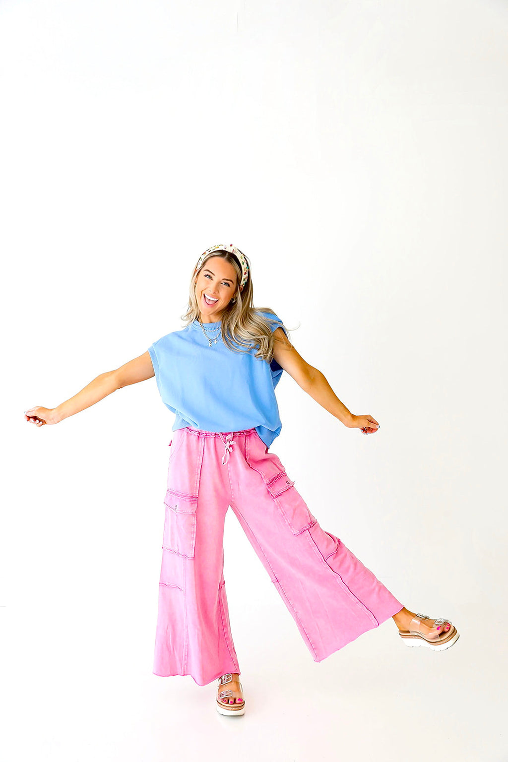 Taking It Easy Pants-Candy Pink