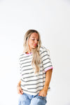 Easy As That Striped Top-Cream/Pink