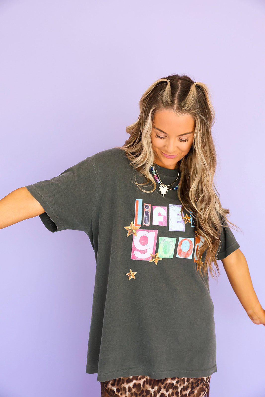 Life Is Good Graphic Tee -Charcoal