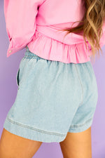 Off Duty Denim Shorts-Lt Wash RESTOCK