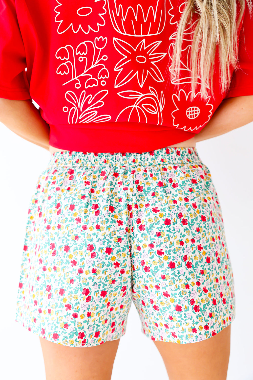 Floral Galore Boxer Shorts-Red Combo