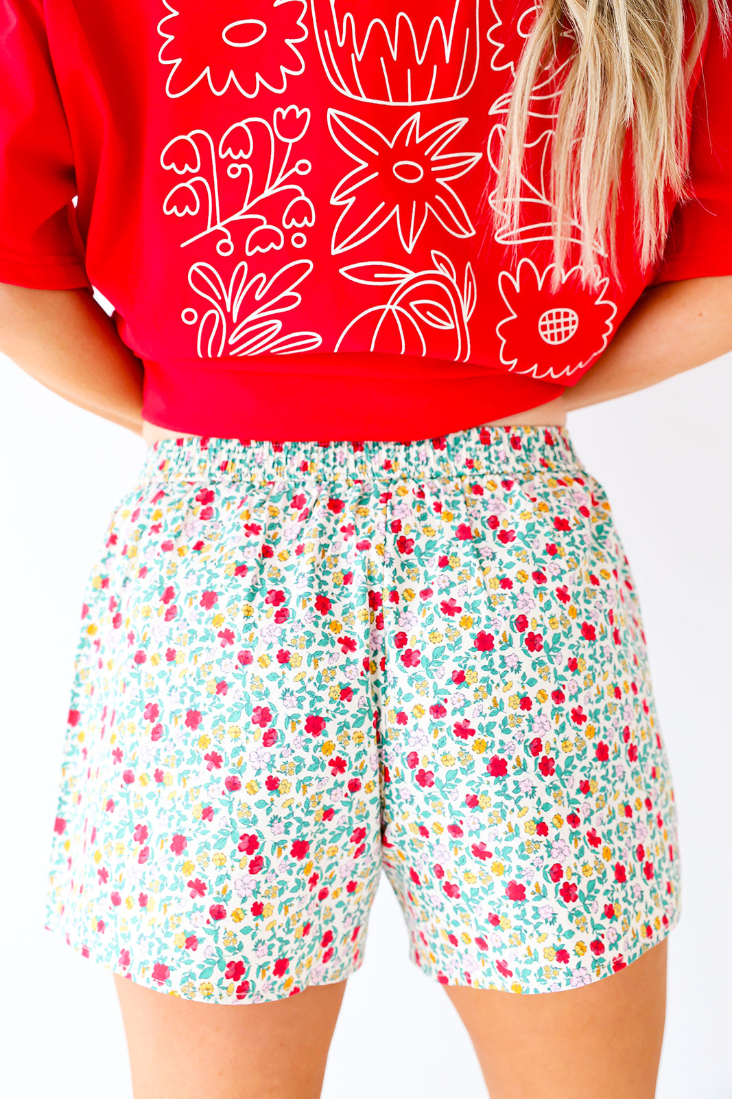 Floral Galore Boxer Shorts-Red Combo