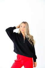 Scuba Luxe Quarter Zip-Black