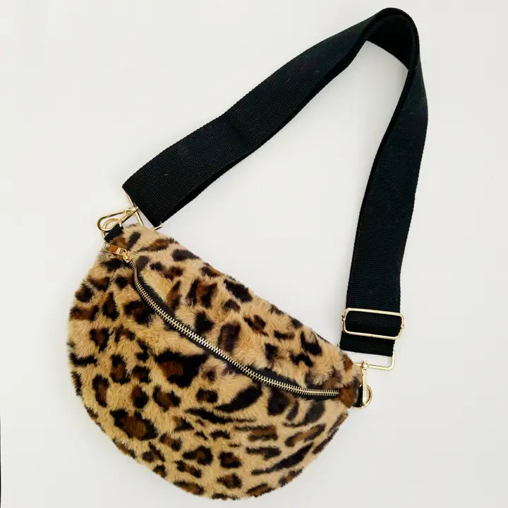 Leopard Girly Plush Belt Bag