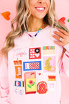 Match Box Valentine Crewneck-Lt Pink