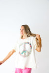 Peace Sign Quilted Applique Tee