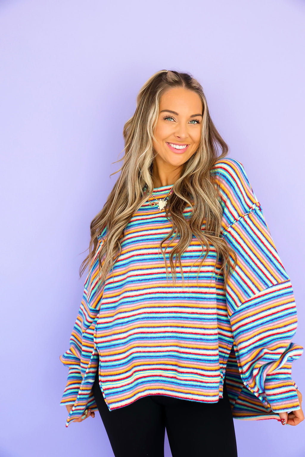 Having A Time Striped Pullover Top- RESTOCK