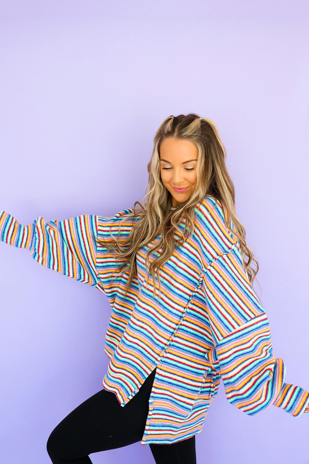 Having A Time Striped Pullover Top- RESTOCK