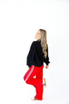 Sporty Girl Strut Track Pants-Red