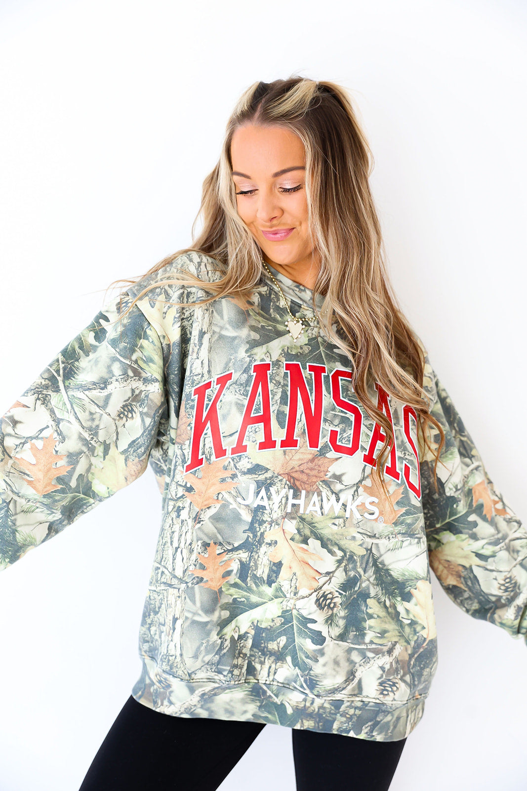 Camo JAYHAWKS Sweatshirt *Licensed*