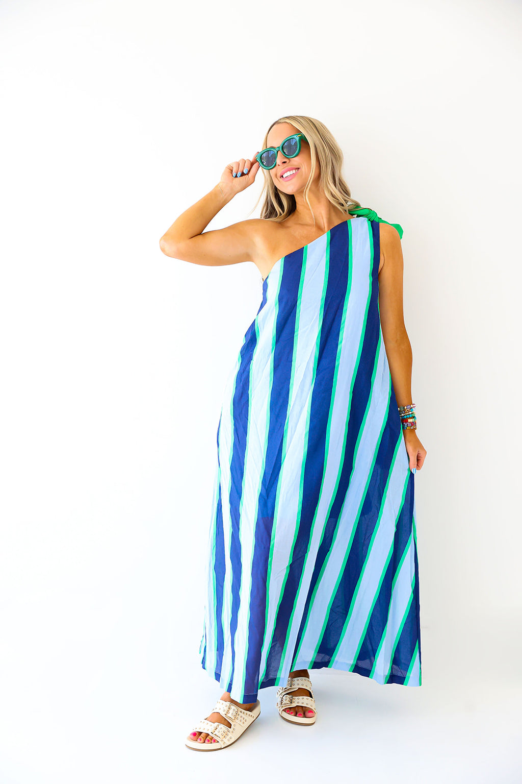 Sweet Side Maxi Dress- Blue/Green