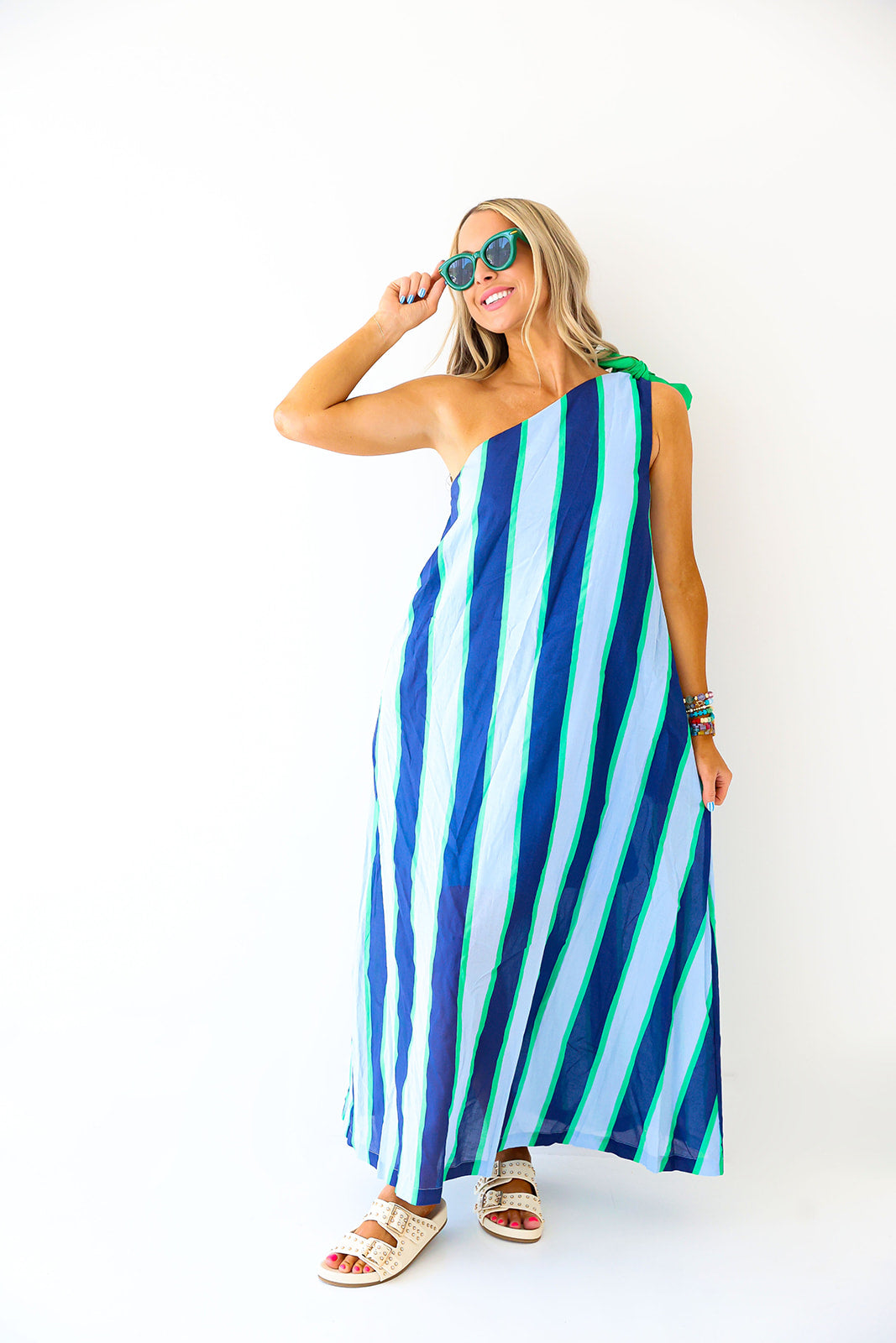 Sweet Side Maxi Dress- Blue/Green