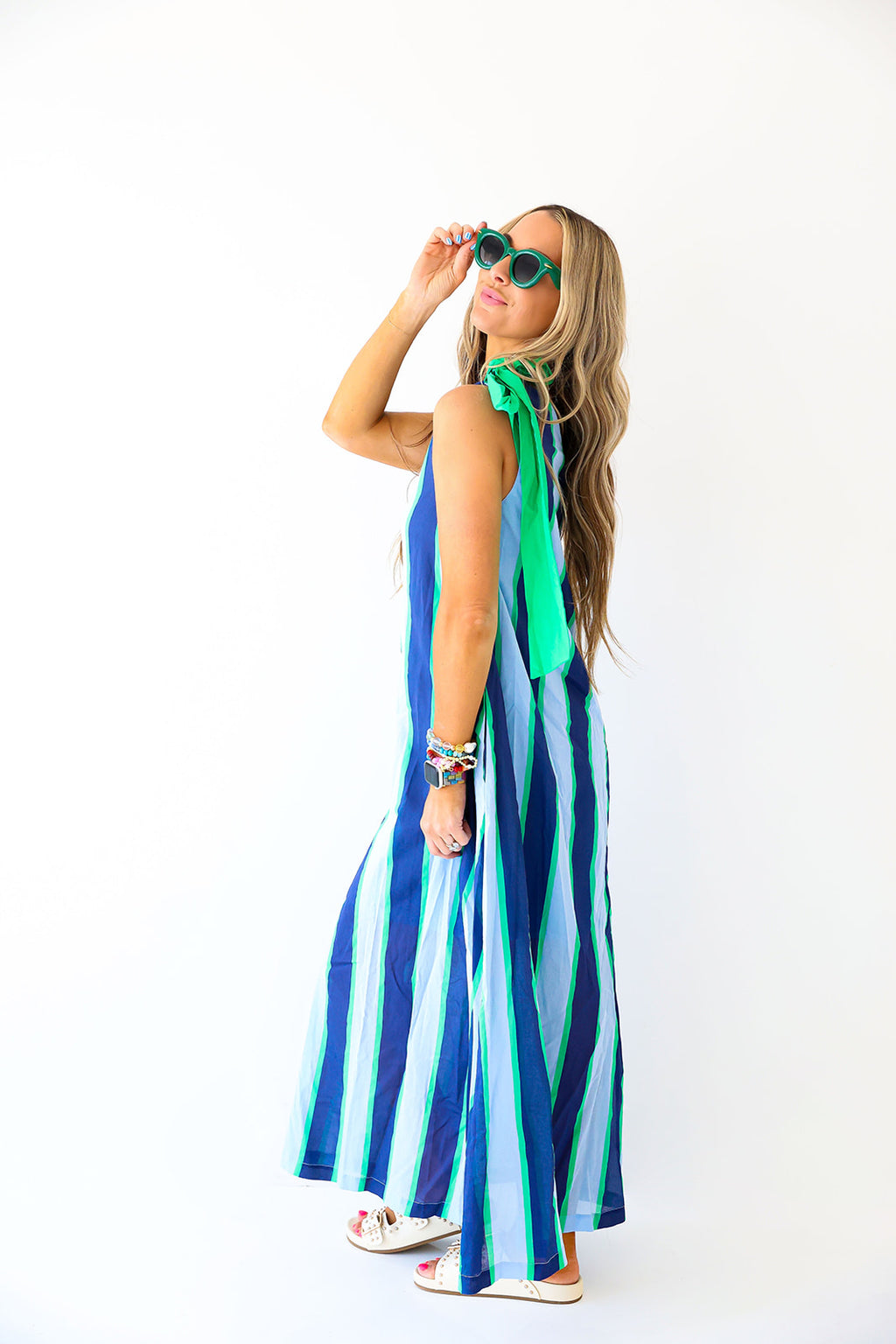 Sweet Side Maxi Dress- Blue/Green