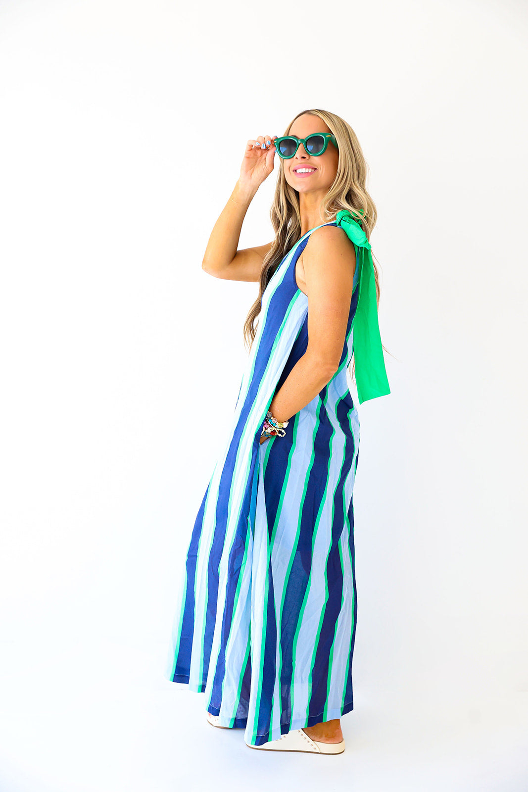 Sweet Side Maxi Dress- Blue/Green