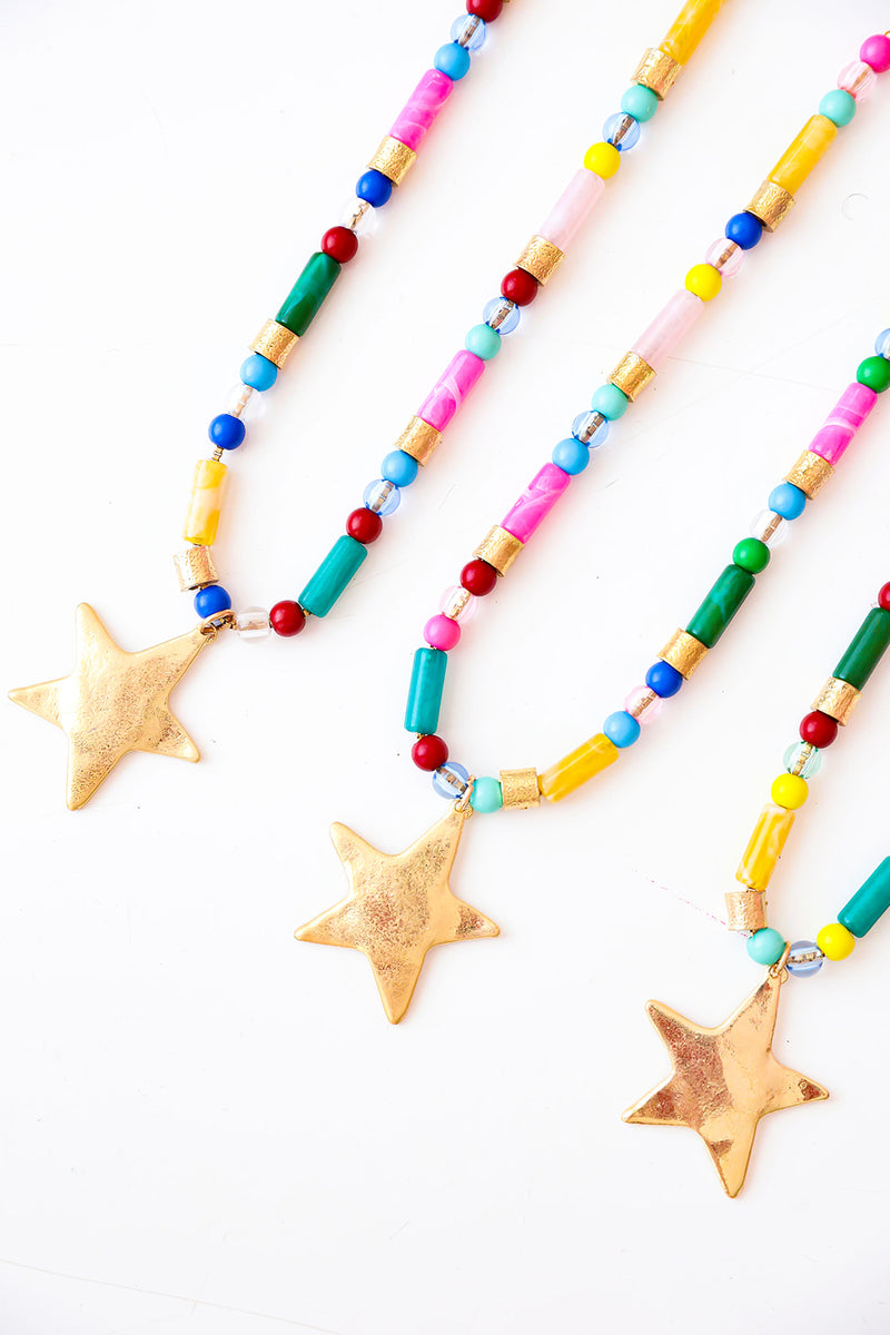 Super Star Rainbow Beaded Necklace Restock