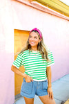 Seeing Stripes Top-Green Combo