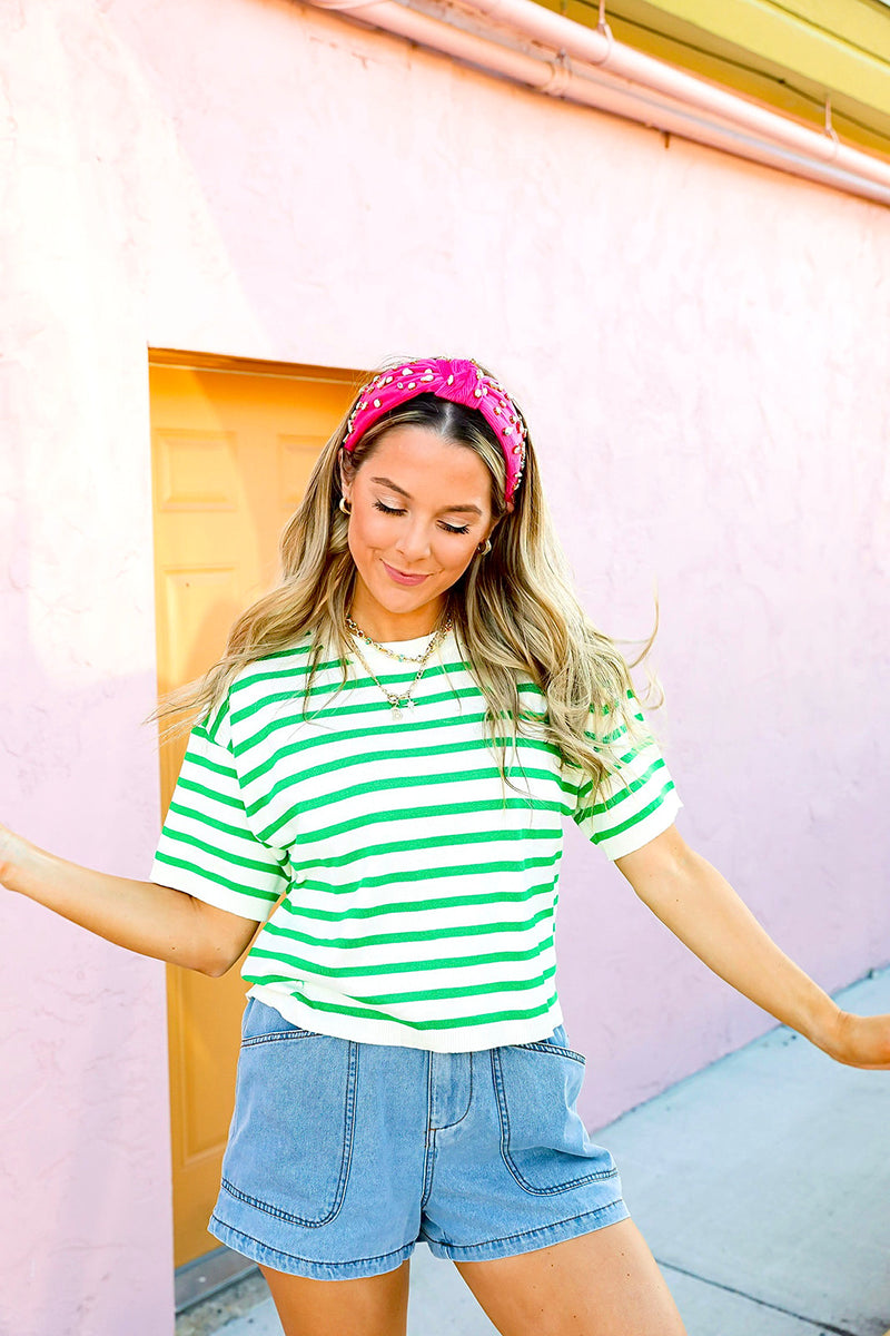 Seeing Stripes Top-Green Combo