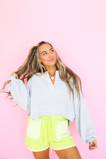 On The Daily Raw Edge Sweatshirt Top – Gray RESTOCK
