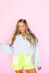 On The Daily Raw Edge Sweatshirt Top – Gray RESTOCK