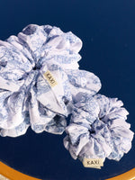 Blue Toile Scrunchie