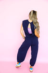 Airplane Mode Jumpsuit-Navy