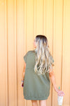 High Hopes 1/4 Zip Dress-Olive