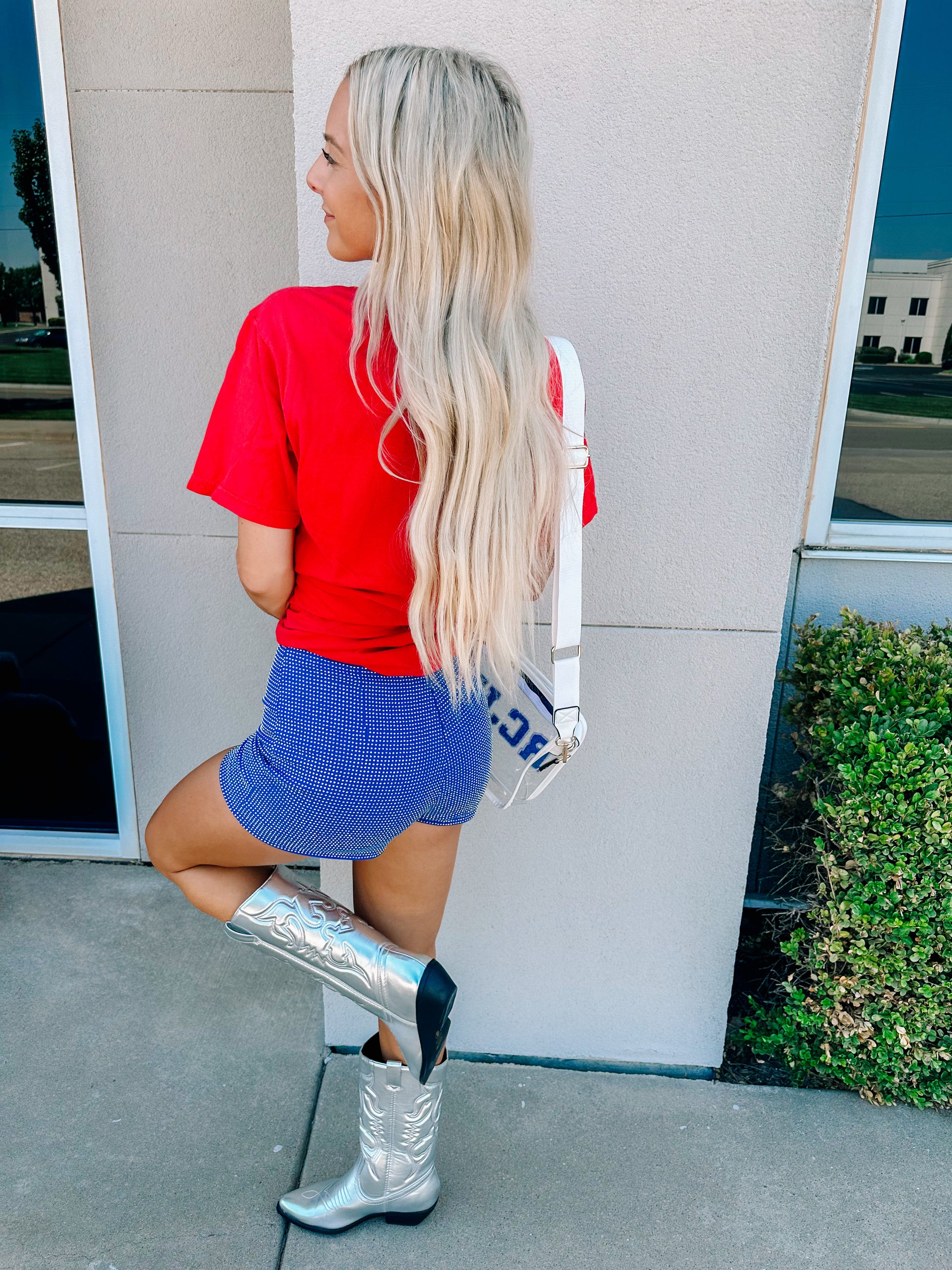 Royal Blue Rhinestone Shorts