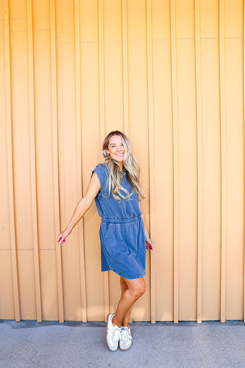 The Essentials Dress-Navy Blue