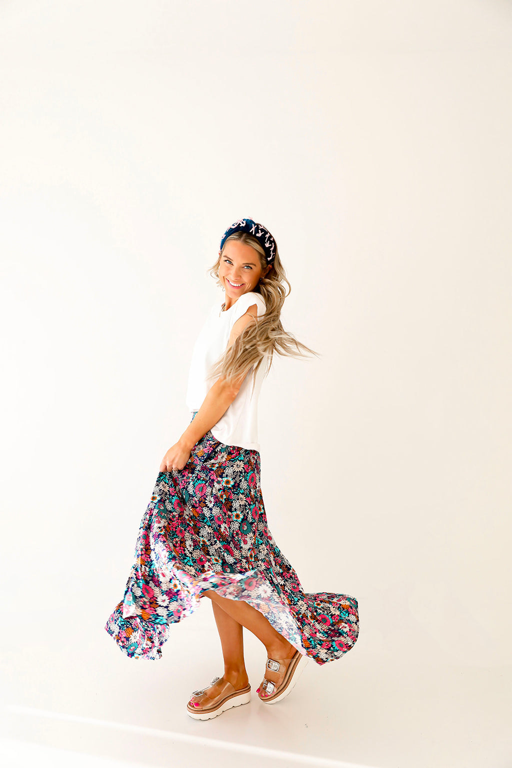 Multi Blooms Maxi Skirt