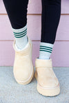 Gray/Dark Green Crew Length Socks