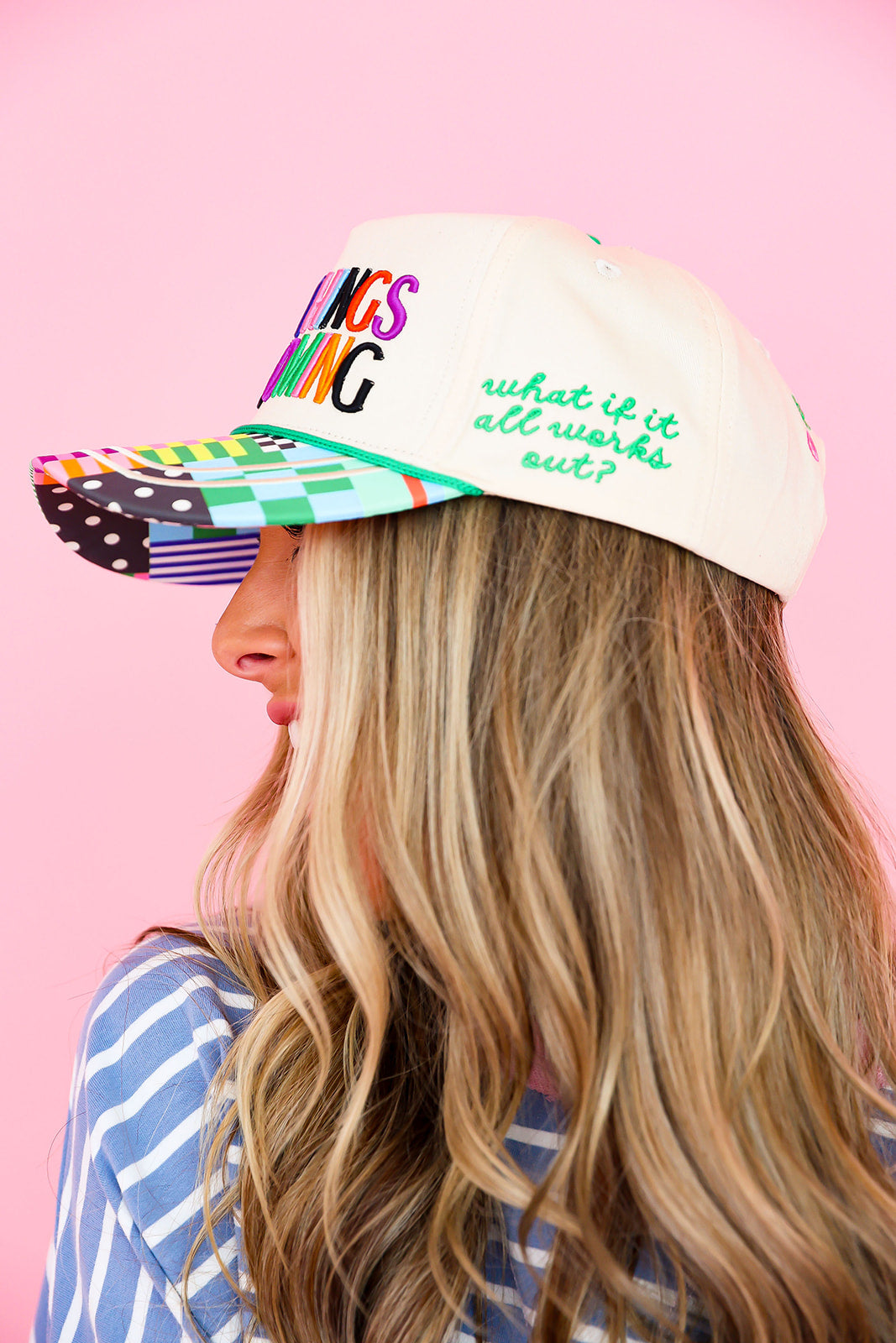 Good Things Are Coming Puff Embroidered Trucker Hat