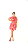 Vibrant Blooms Dress-Red Combo