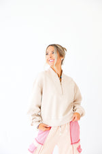 Scuba Luxe Quarter Zip-Taupe