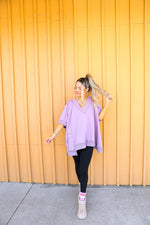 Fall Favorite Oversized Sweatshirt Top-Lavender