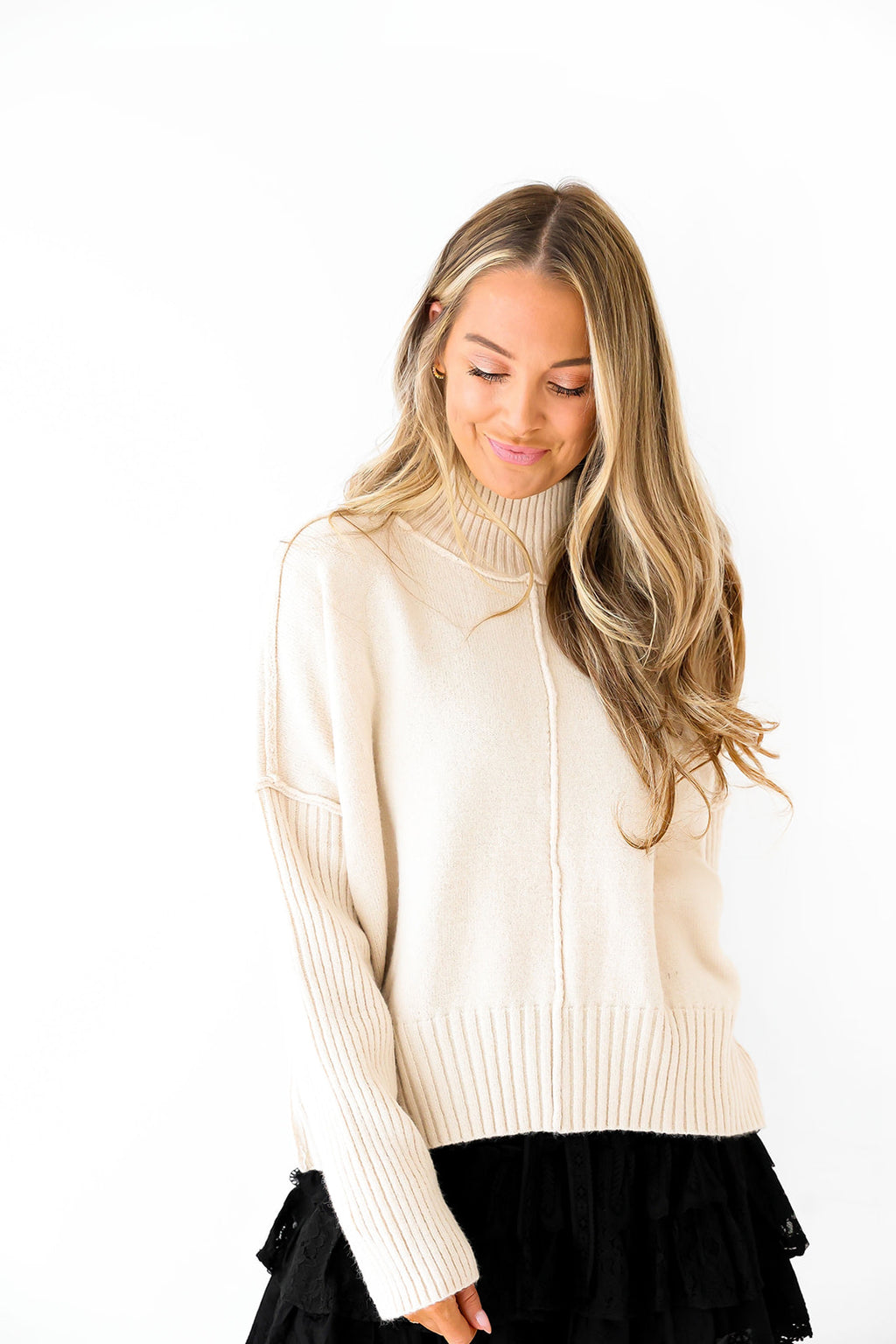 Alpine Air Mock Neck – Oatmeal