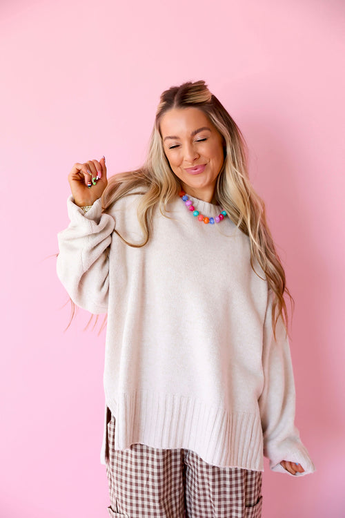 Always On The Go Sweater – Taupe
