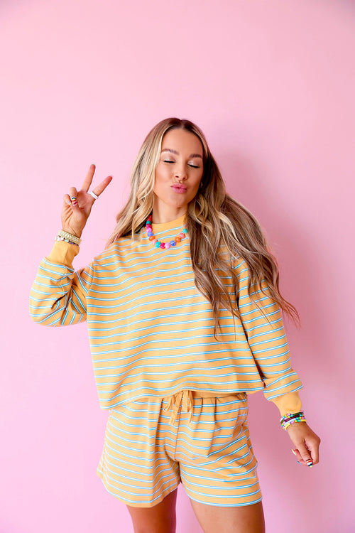 Always Something Fun Stripe Set – Mustard/Turquoise