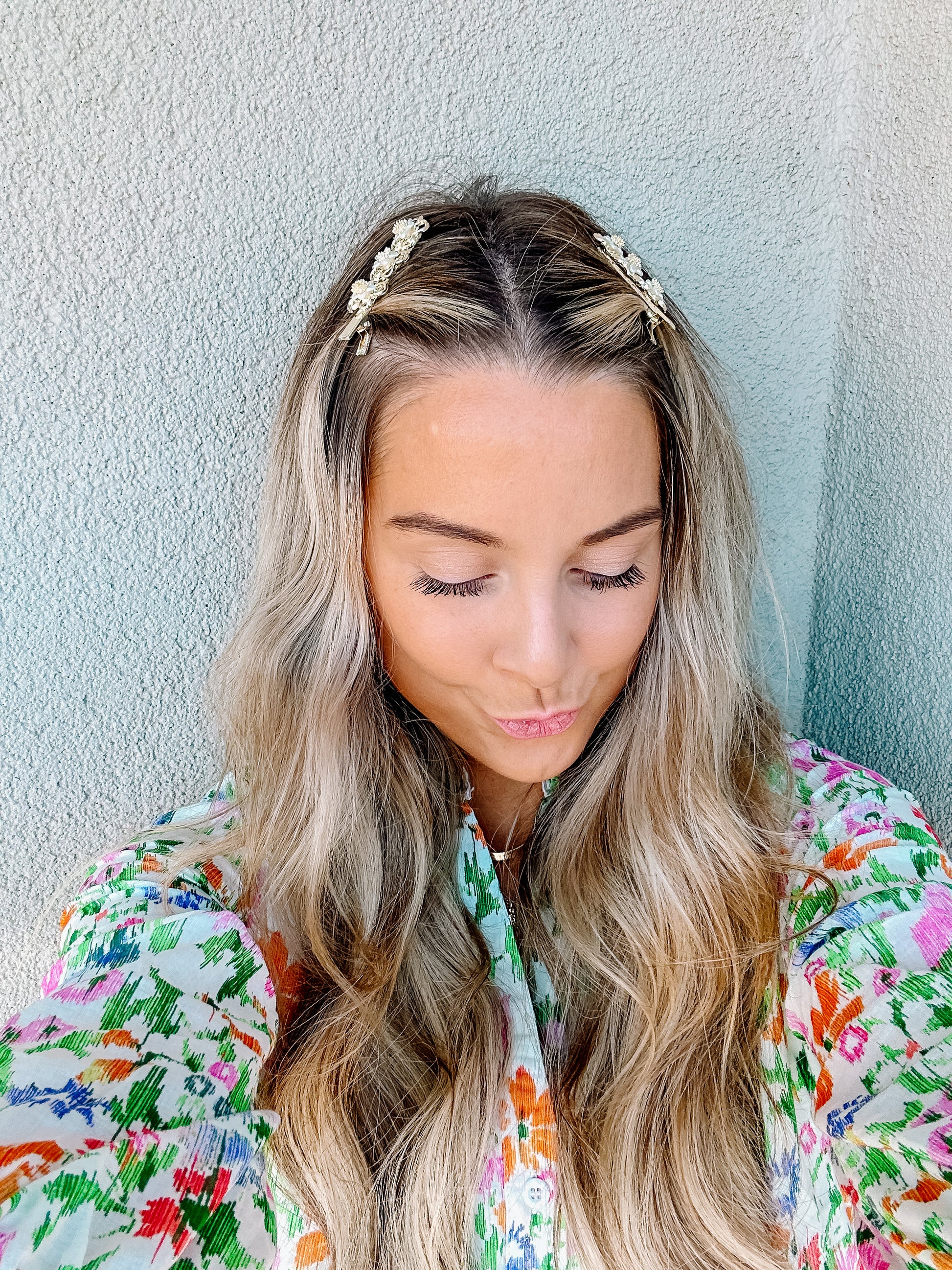 Flower Embellished Hair Clips