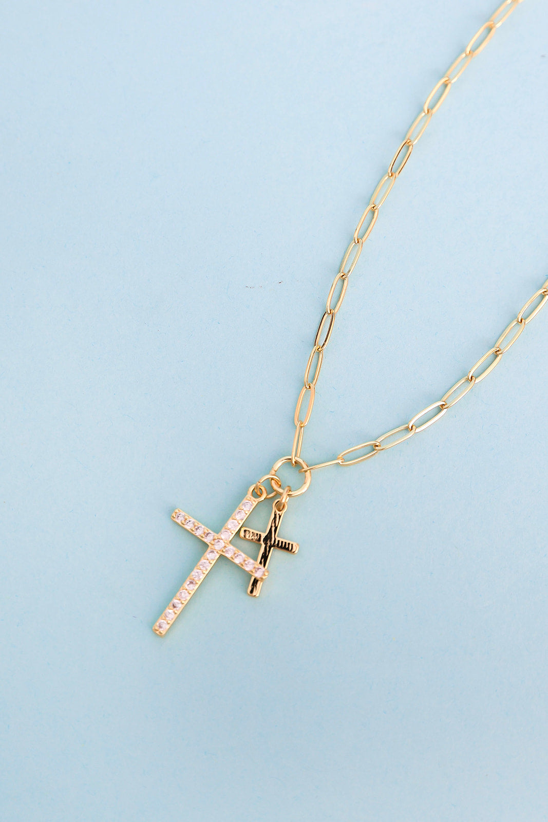 Double Cross Necklace