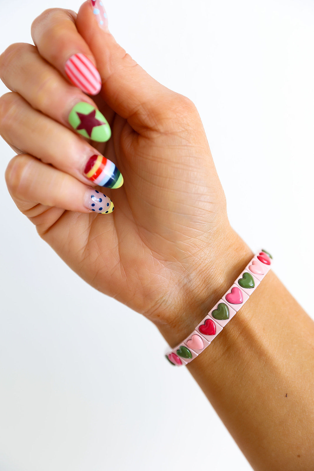 Hearts In Color Pink Bracelet