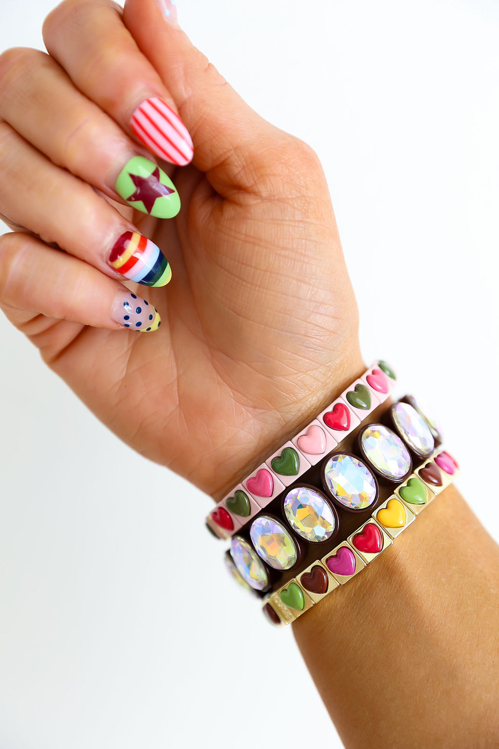 Hearts In Color Pink Bracelet