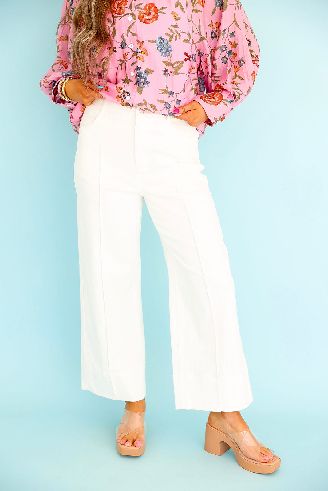 Polished Pleat Pant – White