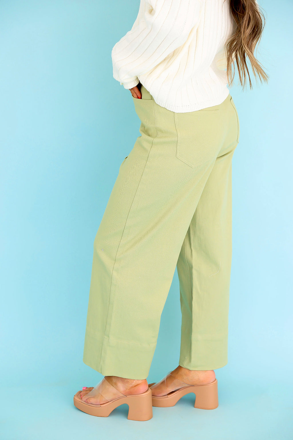 Polished Pleat Pant – Sage Green