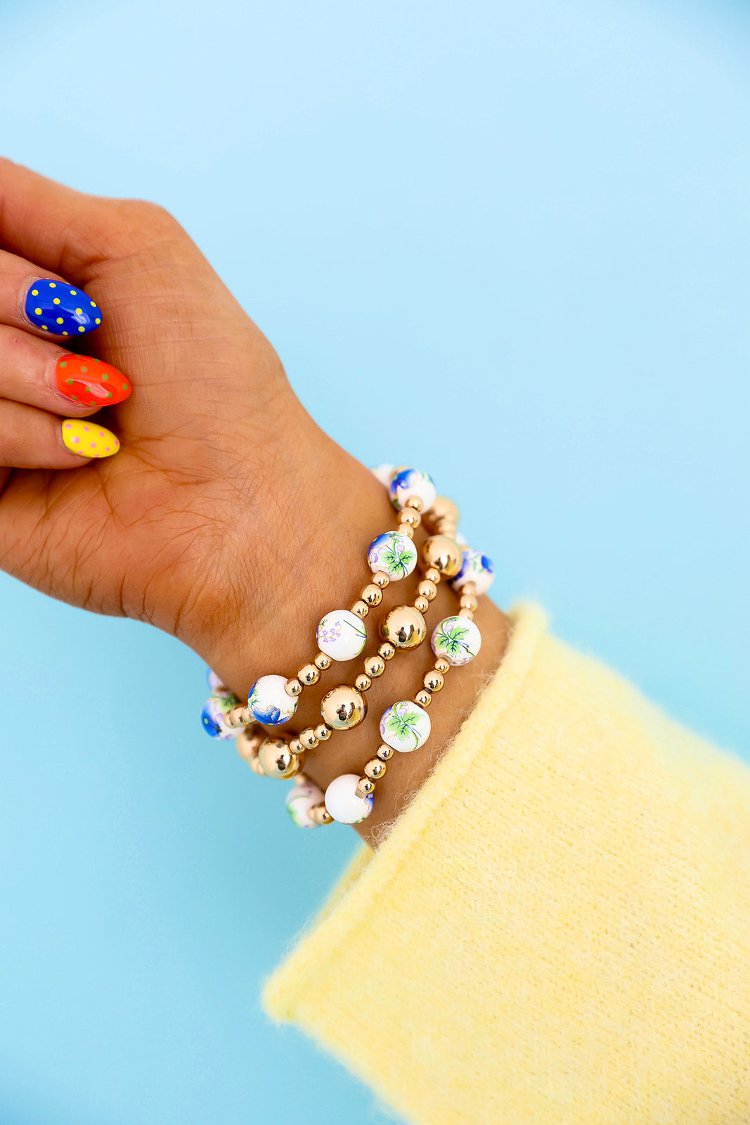 Blue Blooms Bracelet Set