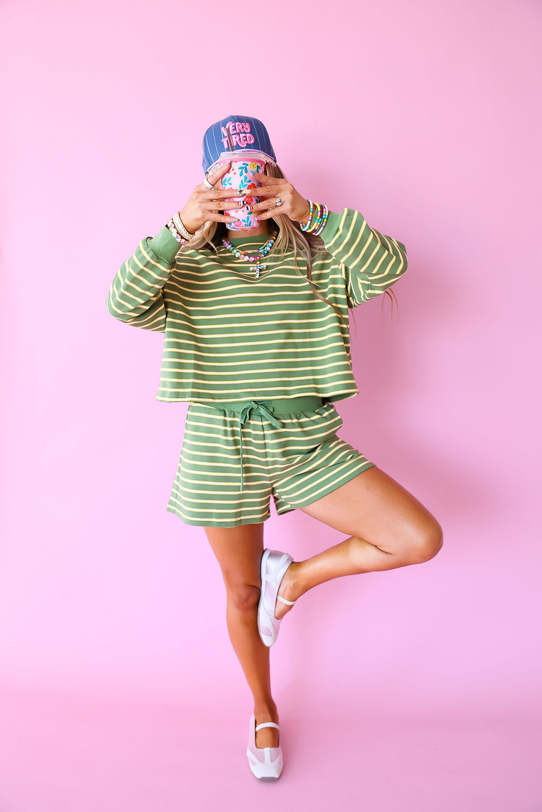Always Something Fun Stripe Set – Olive/Yellow